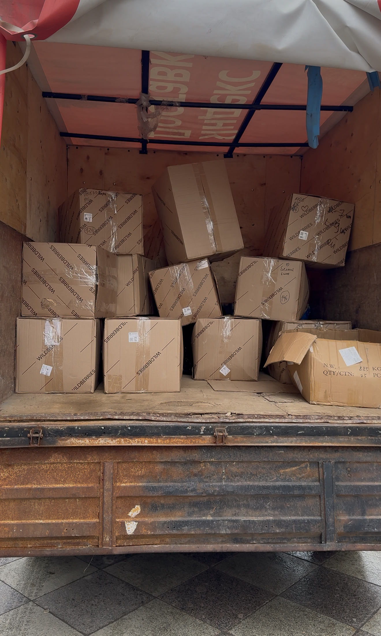 Truck with boxes